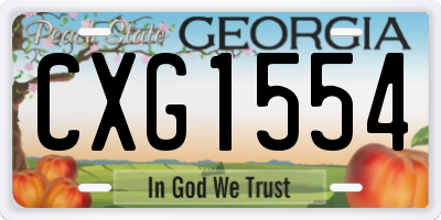 GA license plate CXG1554