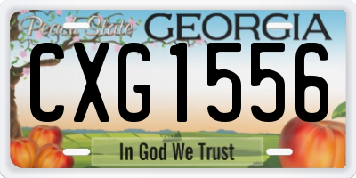 GA license plate CXG1556