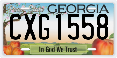 GA license plate CXG1558