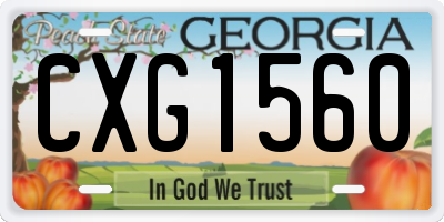 GA license plate CXG1560