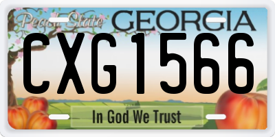 GA license plate CXG1566