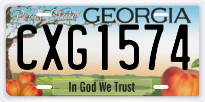 GA license plate CXG1574