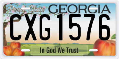 GA license plate CXG1576
