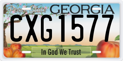 GA license plate CXG1577