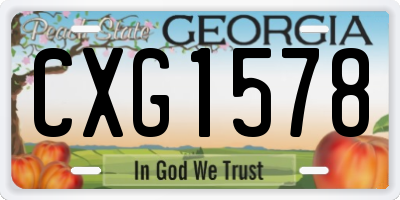 GA license plate CXG1578