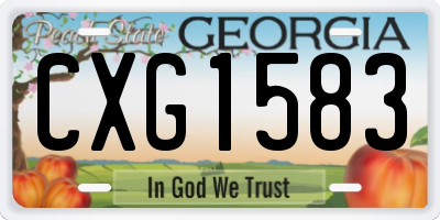 GA license plate CXG1583