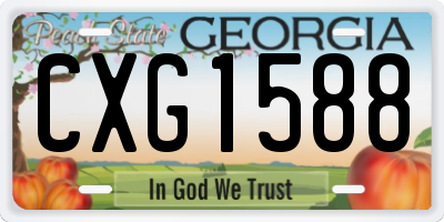 GA license plate CXG1588