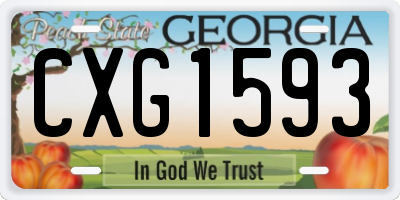 GA license plate CXG1593