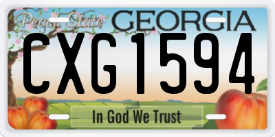 GA license plate CXG1594