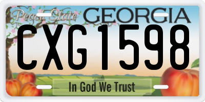 GA license plate CXG1598