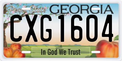 GA license plate CXG1604