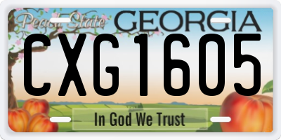 GA license plate CXG1605