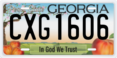 GA license plate CXG1606