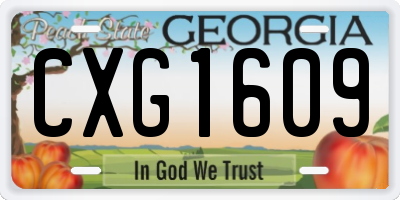 GA license plate CXG1609