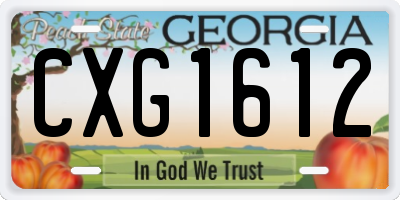 GA license plate CXG1612