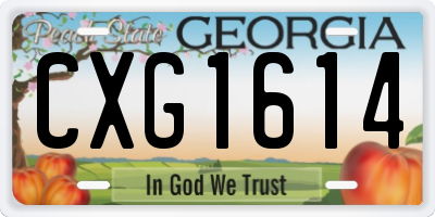 GA license plate CXG1614