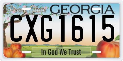 GA license plate CXG1615
