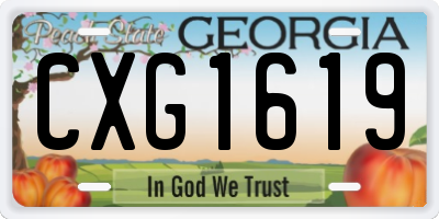 GA license plate CXG1619
