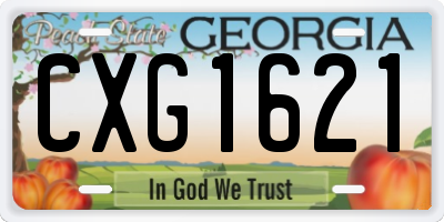 GA license plate CXG1621