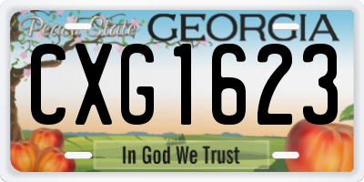 GA license plate CXG1623