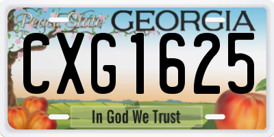 GA license plate CXG1625