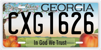 GA license plate CXG1626