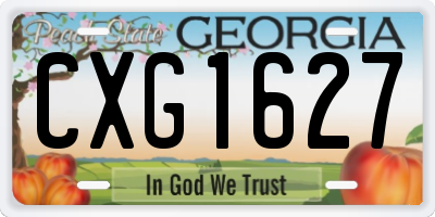 GA license plate CXG1627