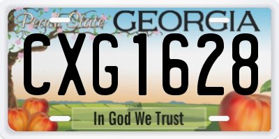 GA license plate CXG1628