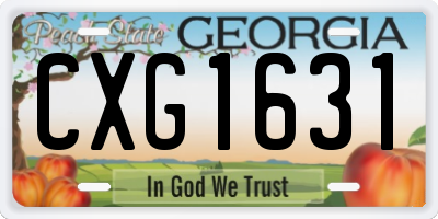GA license plate CXG1631