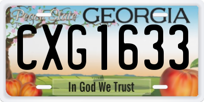 GA license plate CXG1633