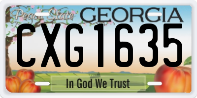 GA license plate CXG1635