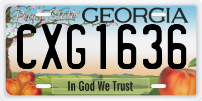 GA license plate CXG1636