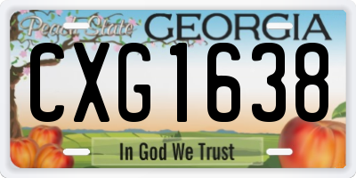 GA license plate CXG1638
