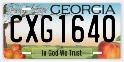 GA license plate CXG1640