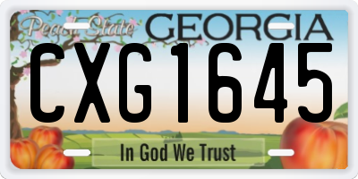GA license plate CXG1645