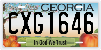 GA license plate CXG1646