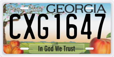 GA license plate CXG1647