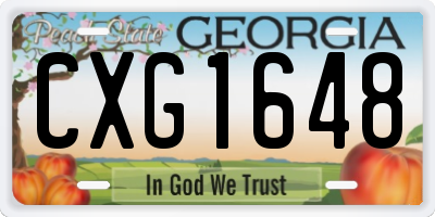 GA license plate CXG1648