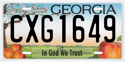 GA license plate CXG1649