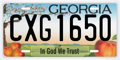 GA license plate CXG1650