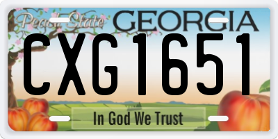 GA license plate CXG1651