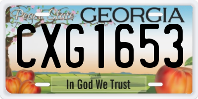 GA license plate CXG1653