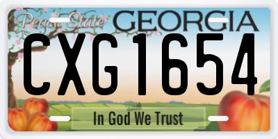 GA license plate CXG1654