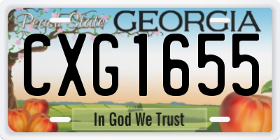 GA license plate CXG1655