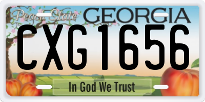 GA license plate CXG1656
