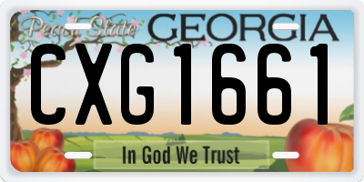 GA license plate CXG1661