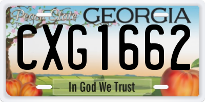 GA license plate CXG1662