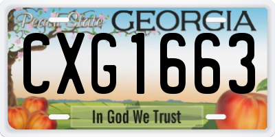GA license plate CXG1663