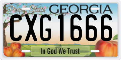 GA license plate CXG1666