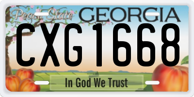 GA license plate CXG1668